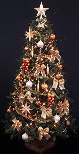木製ポットが素敵なゴージャスクリスマスツリーセット クリスマスツリーと可愛いオーナメントで楽しいクリスマスにしましょう